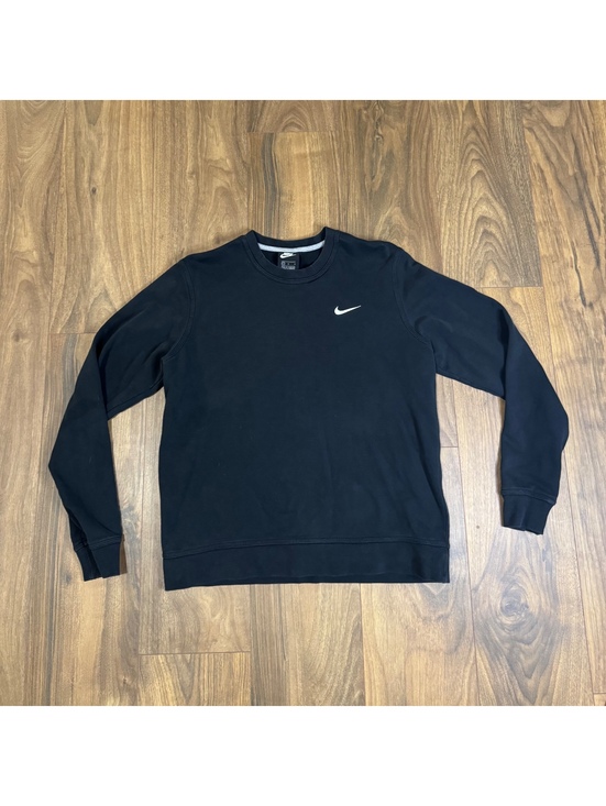 Nike Tops - Nike Women’s Club Fleece Crewneck Sweatshirt Black White Swoosh Pullover Large